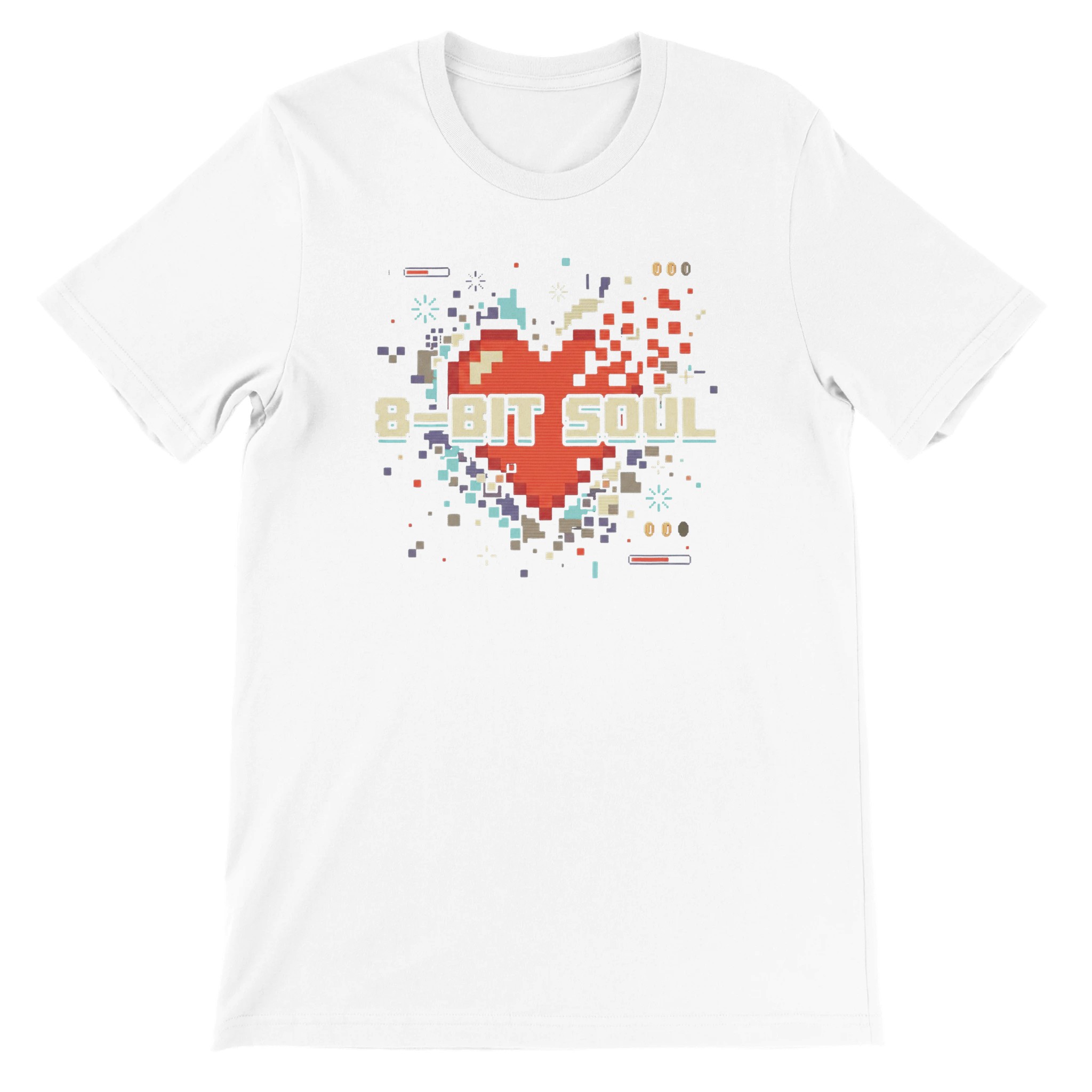 “8-BIT SOUL” retro graphic t-shirt by Rewound — retro gaming design